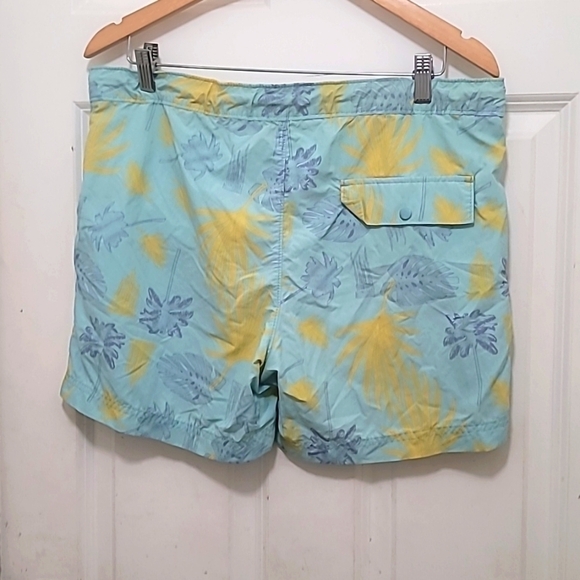 THE RAIL MEN'S SWIM TRUNKS HAWAIIAN ELASTIC DRAWSTRING WAIST NETTING GREEN SZ M - Picture 3 of 8